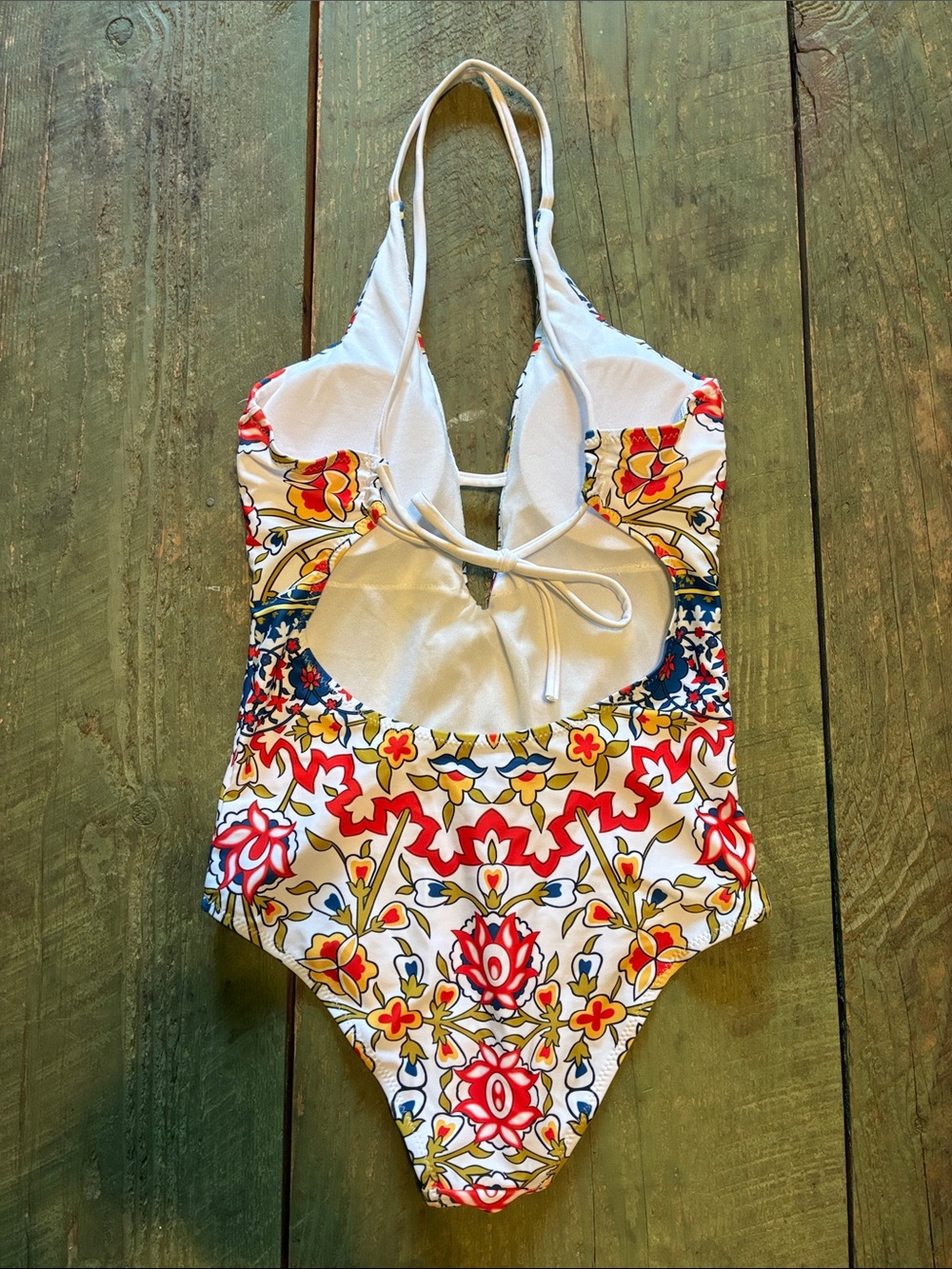 Women’s Boho Floral Multi-Color One-Piece Swimsuit - Picture 2 of 2